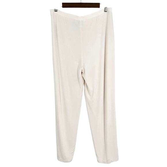 Chicos Travelers Sz LARGE Regular 2 Cream White Stretchy Slinky Pants Comfy - Picture 6 of 6